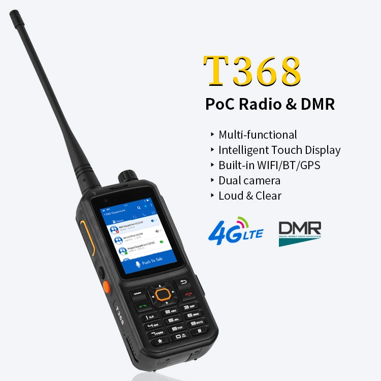 Inrico Wireless Set Walkie Talkie T368 4G Android Two-Way Dmr and Poc Multi-Mode Radios