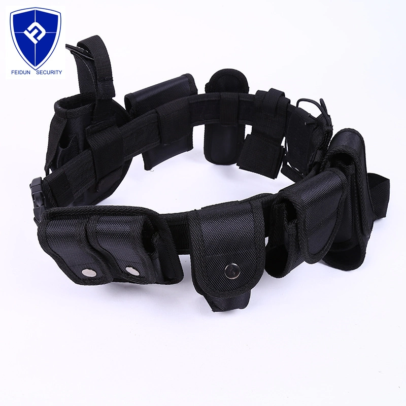 Multifunctional Training Police Military Style Guard Utility Kit Duty Belt Black Tactical Security Belt Waist Support with Pouch Set/Police Tactical Belt